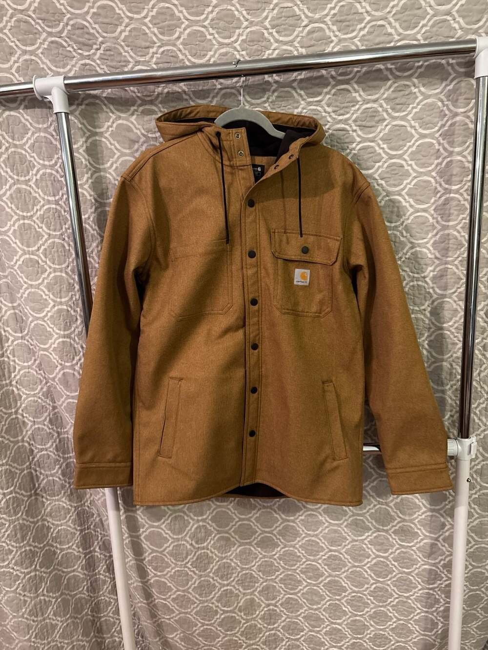 Carhartt Relaxed Fit Fleece-Lined Hooded Shirt Jacket, Size M